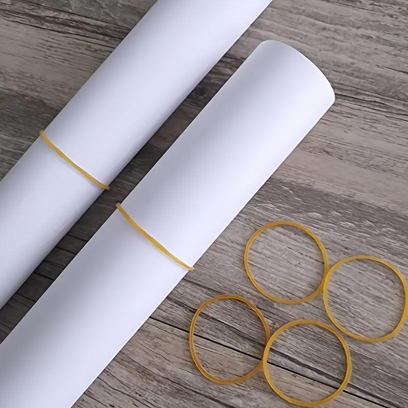 60/100pcs Yellow Rubber Band Ring