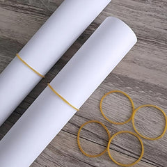 60/100pcs Yellow Rubber Band Ring