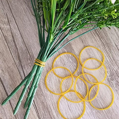 60/100pcs Yellow Rubber Band Ring