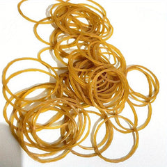 60/100pcs Yellow Rubber Band Ring