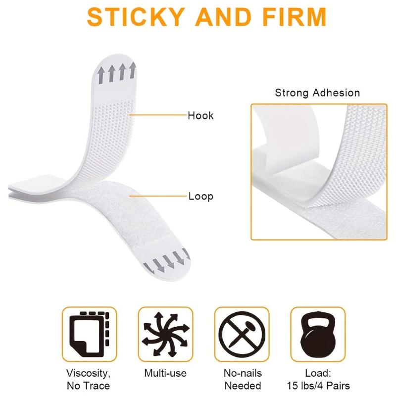 4 Pairs Removable Frame Glue No Glue Magic Button Hook And Loop Fastener