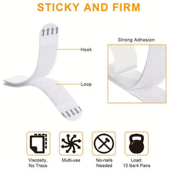 4 Pairs Removable Frame Glue No Glue Magic Button Hook And Loop Fastener