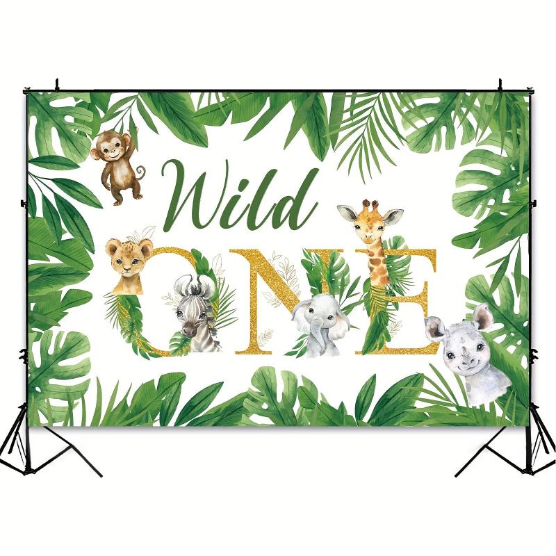Safari Jungle Animal Backdrop 5x3ft for 1st Birthday Party and Home Decor