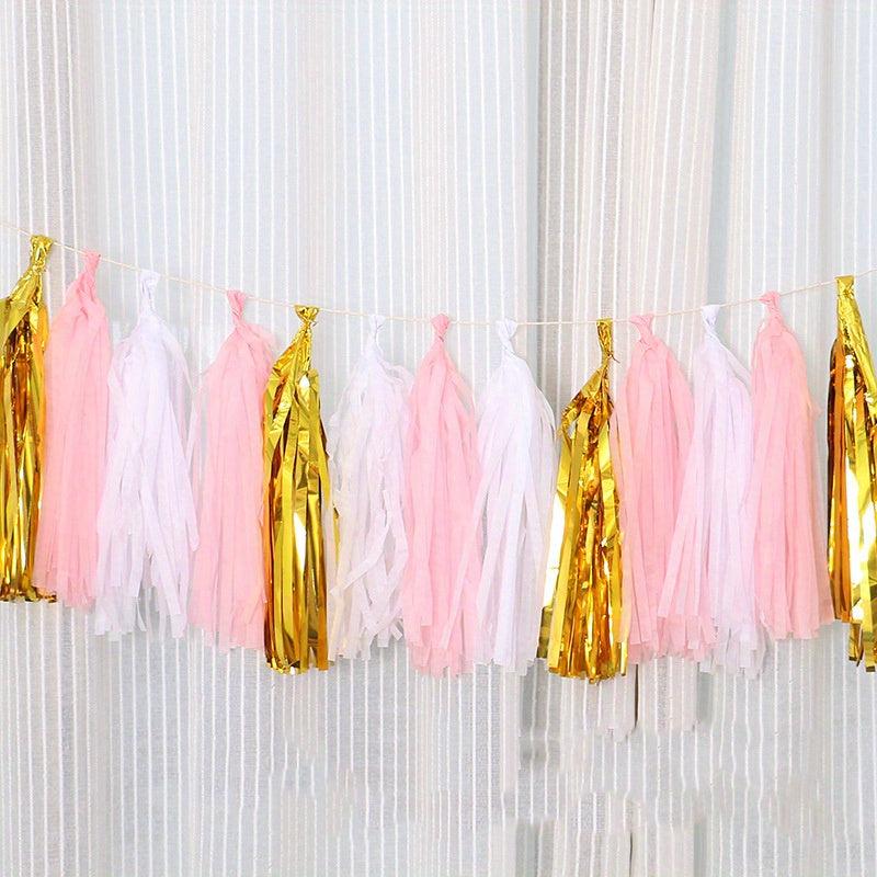 20pcs DIY Paper Tassels Party Tassel Garland Banner for Party Decorations