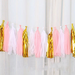 20pcs DIY Paper Tassels Party Tassel Garland Banner for Party Decorations