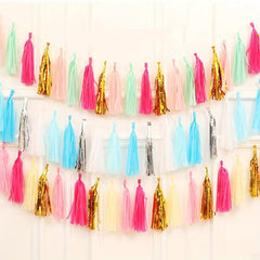 20pcs DIY Paper Tassels Party Tassel Garland Banner for Party Decorations