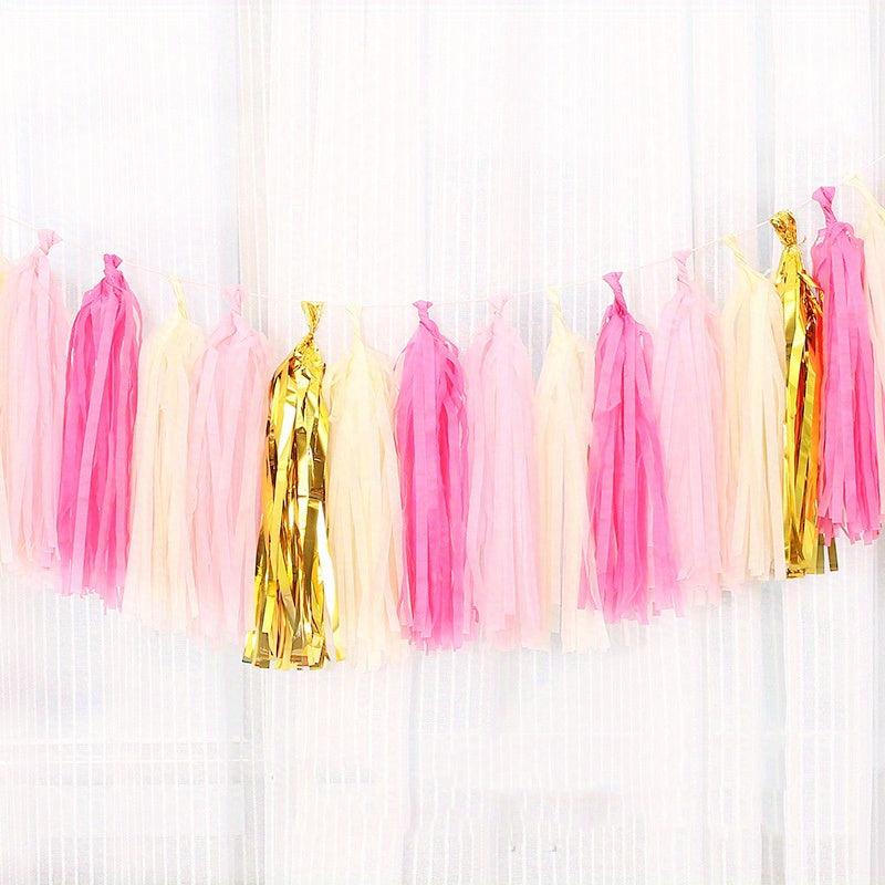20pcs DIY Paper Tassels Party Tassel Garland Banner for Party Decorations