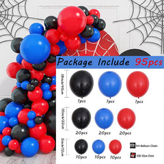 Red Balloon Arch Garland Kit Matte Red And Royal Latex Balloon Kit