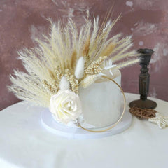 Rose Wreath Cake Topper Boho Dried Flower Cake Topper