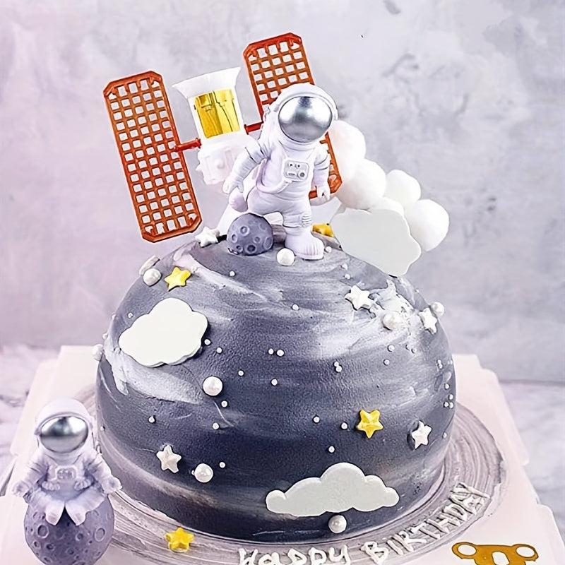 Space Series Cake Decorations Astronaut Rocket Cupcake Toppers