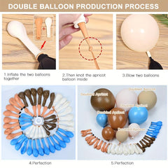 Boho Balloon Kit: Retro Cocoa & Apricot Double Layer Balloons