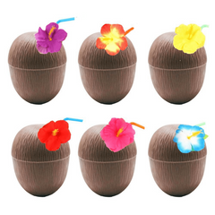 12pcs Summer Hawaiian Party Coconut Cup Set 500ml Hawaii Pool Party Supplies