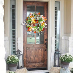Fall Pumpkin Wreath for Front Door Decoration