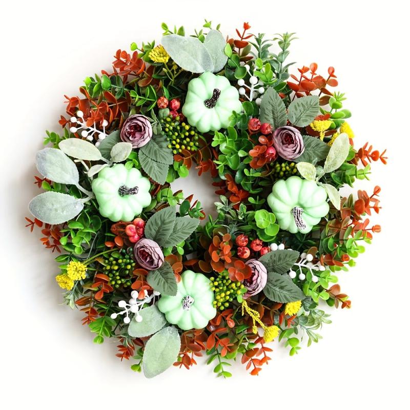 Fall Pumpkin Wreath for Front Door Decoration