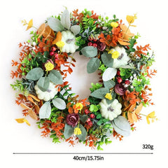 Fall Pumpkin Wreath for Front Door Decoration