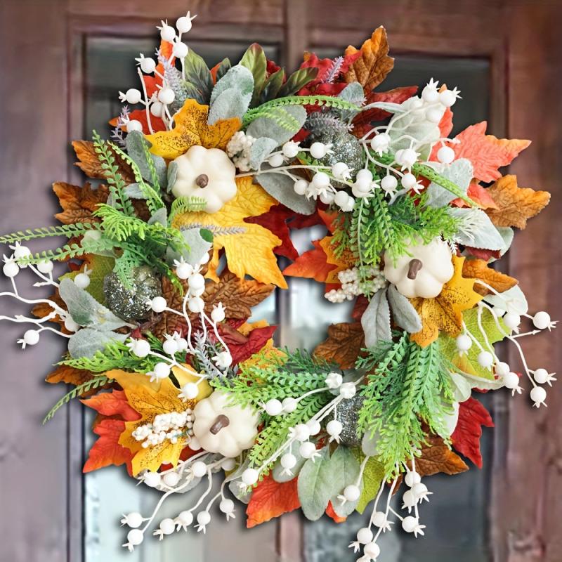 Fall Pumpkin Wreath for Front Door Decoration