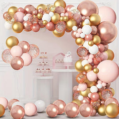 154pcs Rose Golden Latex Balloons for Party Decoration