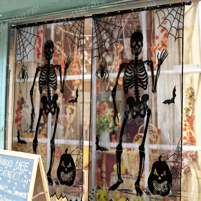 Halloween Lace Curtains Door Curtains