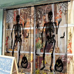 Halloween Lace Curtains Door Curtains