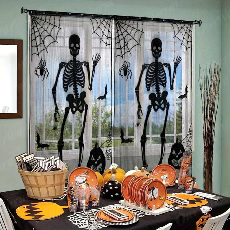Halloween Lace Curtains Door Curtains