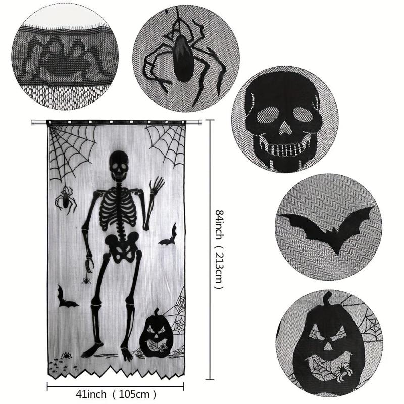 Halloween Lace Curtains Door Curtains