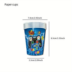 Birthday Party Supplies Set: Trays, Cups, Tissues, Tablecloths