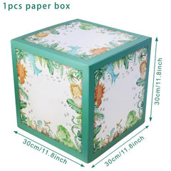 Dinosaur Theme T-Rex Balloon Box w/ A Letter Sticker for Birthday Party