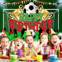 Soccer Happy Birthday Banner Party Backdrop Decoration