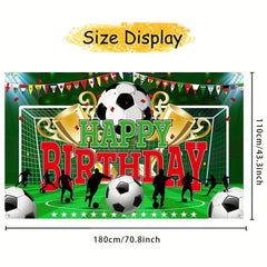Soccer Happy Birthday Banner Party Backdrop Decoration
