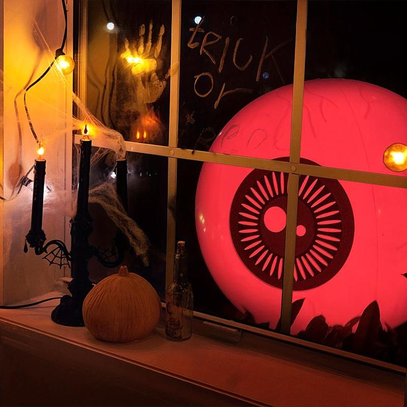 2pcs Halloween Inflatables Eyeball 20in with Remote Control LED Light Up Bloodsh