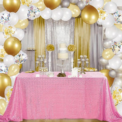 Pink Sequin Tablecloth Shimmer Table Cloth for Engagements