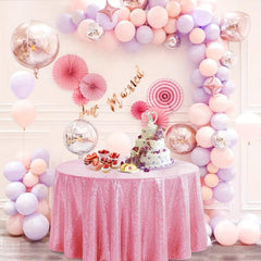 Pink Sequin Tablecloth Shimmer Table Cloth for Engagements