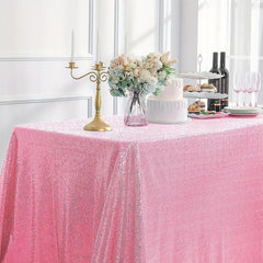 Pink Sequin Tablecloth Shimmer Table Cloth for Engagements