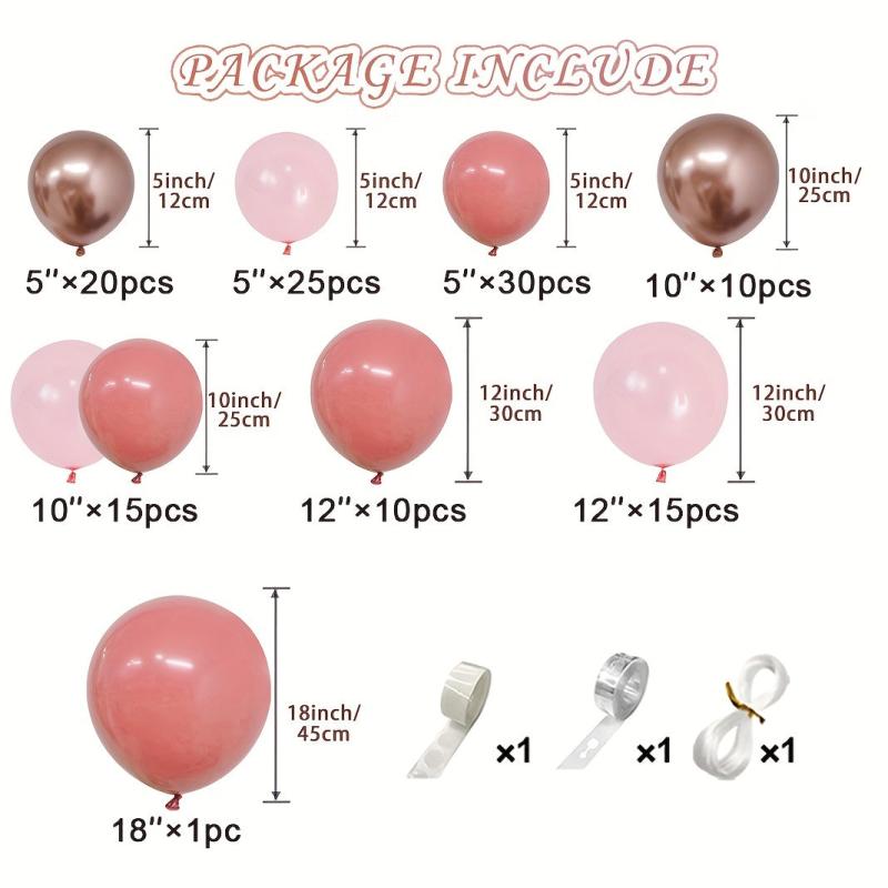 144pcs Pink Balloons Arch Garland Set for Party Decorations