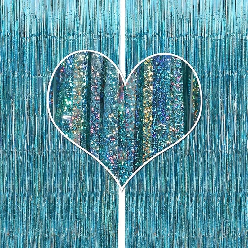 2pcs Laser Rain Silk Curtain Party Decor