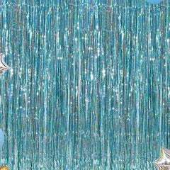 2pcs Laser Rain Silk Curtain Party Decor