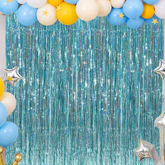 2pcs Laser Rain Silk Curtain Party Decor