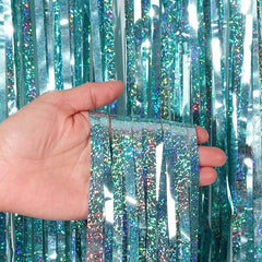 2pcs Laser Rain Silk Curtain Party Decor