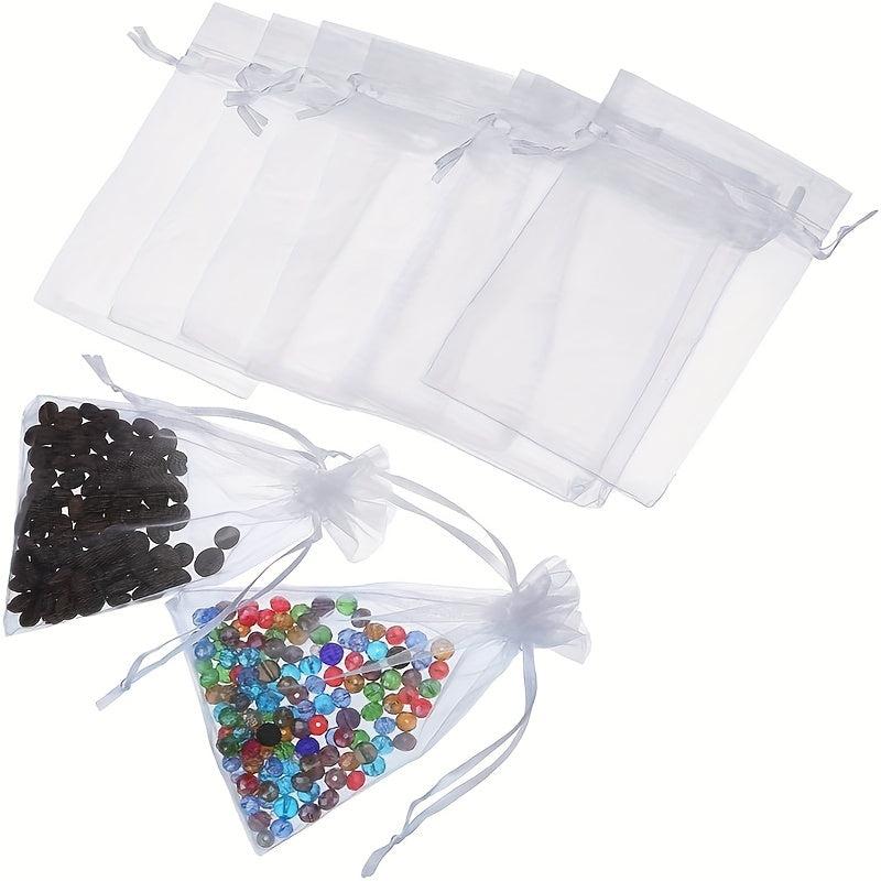100pcs Mini Organza Gift Bags Drawstring Mesh Pouch for Wedding Favor Jewelry