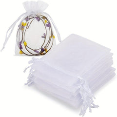 100pcs Mini Organza Gift Bags Drawstring Mesh Pouch for Wedding Favor Jewelry