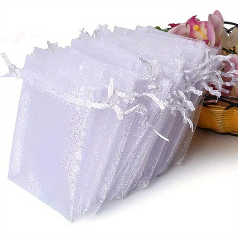 100pcs Mini Organza Gift Bags Drawstring Mesh Pouch for Wedding Favor Jewelry