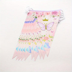 Pink Butterfly Party Decor Spring Supply Tableware Set