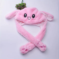 Rabbit Ears Hat for Women Plush Animal Hat with Jumping