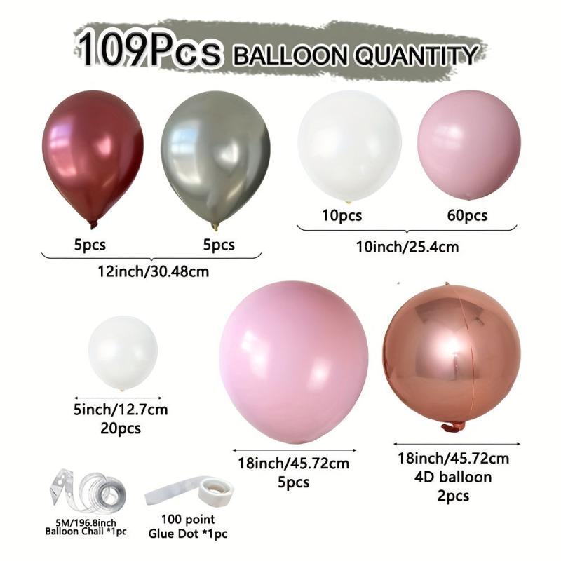 109pcs Macaron Pink Balloon Garland Arch Kit Wedding Birthday Party Decoration