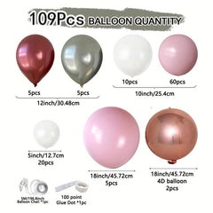 109pcs Macaron Pink Balloon Garland Arch Kit Wedding Birthday Party Decoration