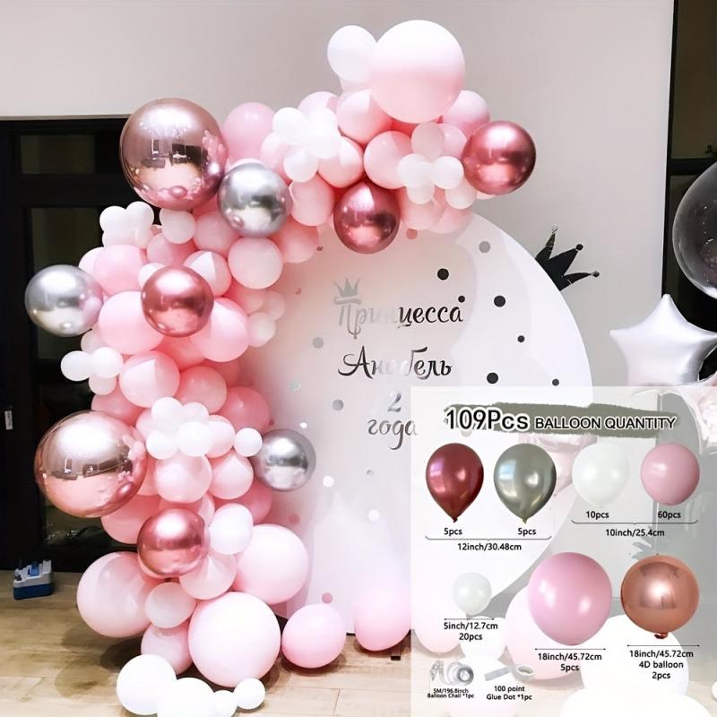 109pcs Macaron Pink Balloon Garland Arch Kit Wedding Birthday Party Decoration