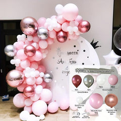 109pcs Macaron Pink Balloon Garland Arch Kit Wedding Birthday Party Decoration