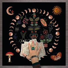 Moon Phase Tarot Tablecloth for Divination Astrology