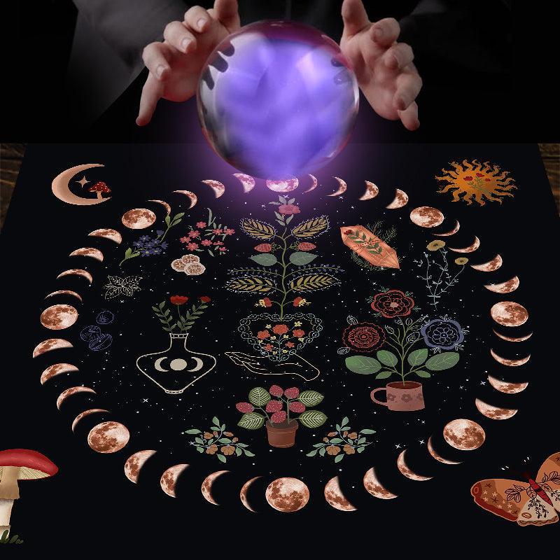 Moon Phase Tarot Tablecloth for Divination Astrology