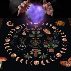Moon Phase Tarot Tablecloth for Divination Astrology
